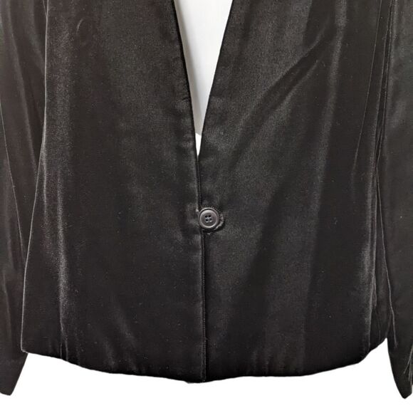 KORET Vintage Union Tag Velvet Collarless Straight Hem Blazer 14 - Picture 2 of 6